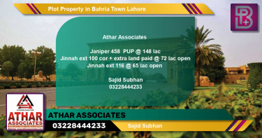 Residential Plot for Sale in Bahria Town, Lahore - (BP-65925)