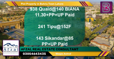 Residential Plot for Sale in Bahria Town, Lahore - (BP-65946)