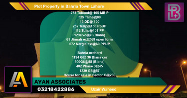 Residential Plot for Sale in Bahria Town, Lahore - (BP-65967)