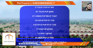 Residential Plot for Sale in Bahria Town, Lahore - (BP-65976)
