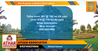 Residential Plot for Sale in Bahria Town, Lahore - (BP-66034)