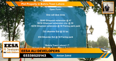Residential Plot for Sale in Bahria Town, Lahore - (BP-66052)