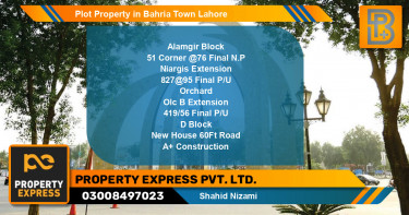 Residential Plot for Sale in Bahria Town, Lahore - (BP-66054)