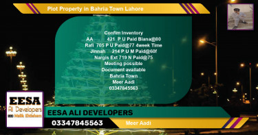 Residential Plot for Sale in Bahria Town, Lahore - (BP-66055)