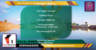 Residential Plot for Sale in Bahria Town, Lahore - (BP-66060)