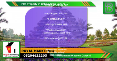 Residential Plot for Sale in Bahria Town, Lahore - (BP-66103)