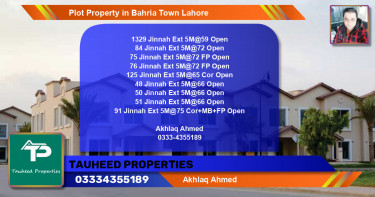 Residential Plot for Sale in Bahria Town, Lahore - (BP-66111)