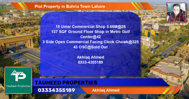 Commercial Plot for Sale in Bahria Town, Lahore - (BP-66113)