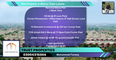 Commercial Plot for Sale in Bahria Town, Lahore - (BP-66119)