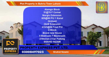 Residential Plot for Sale in Bahria Town, Lahore - (BP-66167)