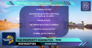 Commercial Plot for Sale in Bahria Town, Lahore - (BP-66199)