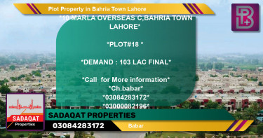 Residential Plot for Sale in Bahria Town, Lahore - (BP-66207)