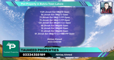 Residential Plot for Sale in Bahria Town, Lahore - (BP-66310)