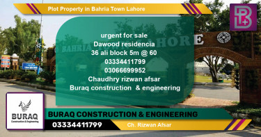 Residential Plot for Sale in Bahria Town, Lahore - (BP-66370)