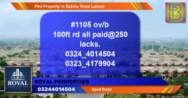 Residential Plot for Sale in Bahria Town, Lahore - (BP-66439)