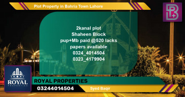 Residential Plot for Sale in Bahria Town, Lahore - (BP-66442)