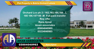 Residential Plot for Sale in Bahria Orchard, Lahore - (BP-66456)