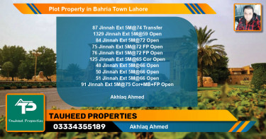 Residential Plot for Sale in Bahria Town, Lahore - (BP-66511)