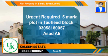 Residential Plot for Sale in Bahria Town, Lahore - (BP-66525)