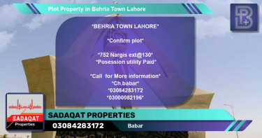 Residential Plot for Sale in Bahria Town, Lahore - (BP-66545)