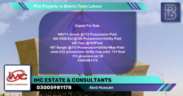 Residential Plot for Sale in Bahria Town, Lahore - (BP-66650)
