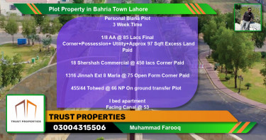 Commercial Plot for Sale in Bahria Town, Lahore - (BP-66715)