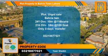 Residential Plot for Sale in Bahria Town, Lahore - (BP-66891)