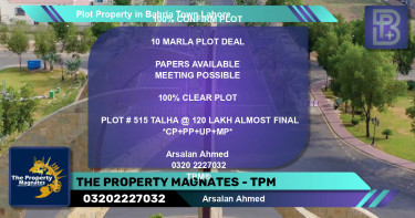 Residential Plot for Sale in Bahria Town, Lahore - (BP-66960)