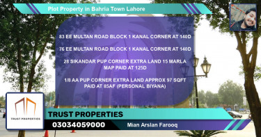 Residential Plot for Sale in Bahria Town, Lahore - (BP-66967)