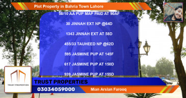 Residential Plot for Sale in Bahria Town, Lahore - (BP-66969)