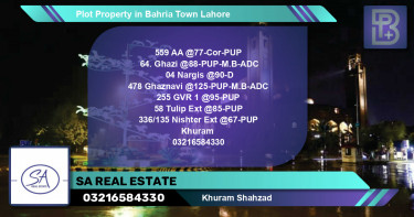 Residential Plot for Sale in Bahria Town, Lahore - (BP-66991)
