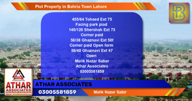 Residential Plot for Sale in Bahria Town, Lahore - (BP-67026)