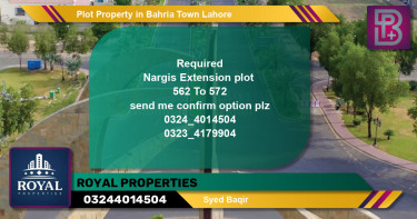Residential Plot for Sale in Bahria Town, Lahore - (BP-67046)
