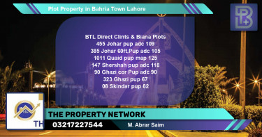 Residential Plot for Sale in Bahria Town, Lahore - (BP-67121)