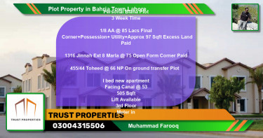 Residential Plot for Sale in Bahria Town, Lahore - (BP-67177)