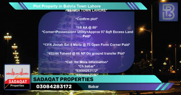 Residential Plot for Sale in Bahria Town, Lahore - (BP-67185)