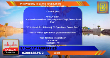 Residential Plot for Sale in Bahria Town, Lahore - (BP-67186)