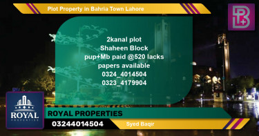 Residential Plot for Sale in Bahria Town, Lahore - (BP-67214)
