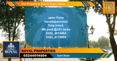 Residential Plot for Sale in Bahria Town, Lahore - (BP-67215)