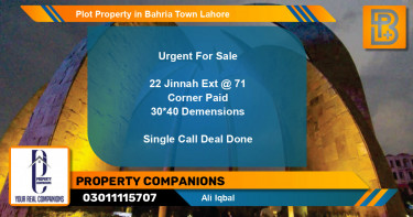 Residential Plot for Sale in Bahria Town, Lahore - (BP-67275)