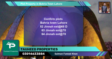 Residential Plot for Sale in Bahria Town, Lahore - (BP-67289)
