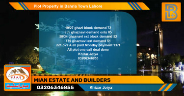 Residential Plot for Sale in Bahria Town, Lahore - (BP-67303)
