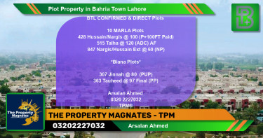 Residential Plot for Sale in Bahria Town, Lahore - (BP-67304)