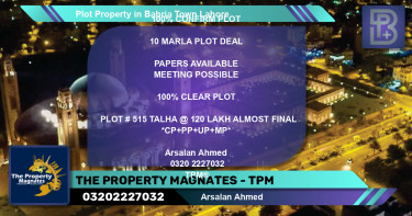 Residential Plot for Sale in Bahria Town, Lahore - (BP-67308)