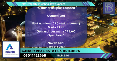 Commercial Plot for Sale in Bahria Town, Lahore - (BP-67321)