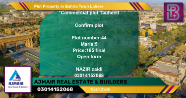 Commercial Plot for Sale in Bahria Town, Lahore - (BP-67332)
