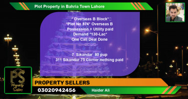 Residential Plot for Sale in Bahria Town, Lahore - (BP-67387)
