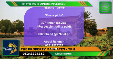 Residential Plot for Sale in Sector E - Jinnah Block -  Bahria Town, Lahore - (BP-67395)