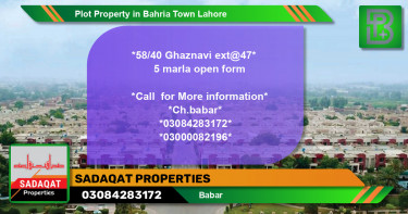 Residential Plot for Sale in Bahria Town, Lahore - (BP-67420)