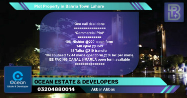 Commercial Plot for Sale in Bahria Town, Lahore - (BP-67461)